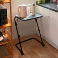thumbnail image 1 of Homy Casa Folding Microwave Stand with Adjustable Height and Built-In Cup Holder, Matte Black, 1 of 11