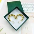 thumbnail image 6 of Chunky Gold Hoop Earrings for Women, 14K Gold Plated Hoop Earrings Lightweight Stainless Steel Hollow Open Hoops Hypoallergenic Earrings Fashion Jewelry for Women, 6 of 14