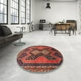 thumbnail image 4 of Ahgly Company Machine Washable Indoor Square Traditional Tomato Red Area Rugs, 8' Square, 4 of 7