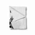 thumbnail image 2 of Letter K Soft Flannel Fleece Throw Blanket, Nature Inspired Black Silhouettes Swirls Abstract Rural Field Pattern, Cozy Plush for Indoor and Outdoor Use, 60" x 80", Black White, by Ambesonne, 2 of 6