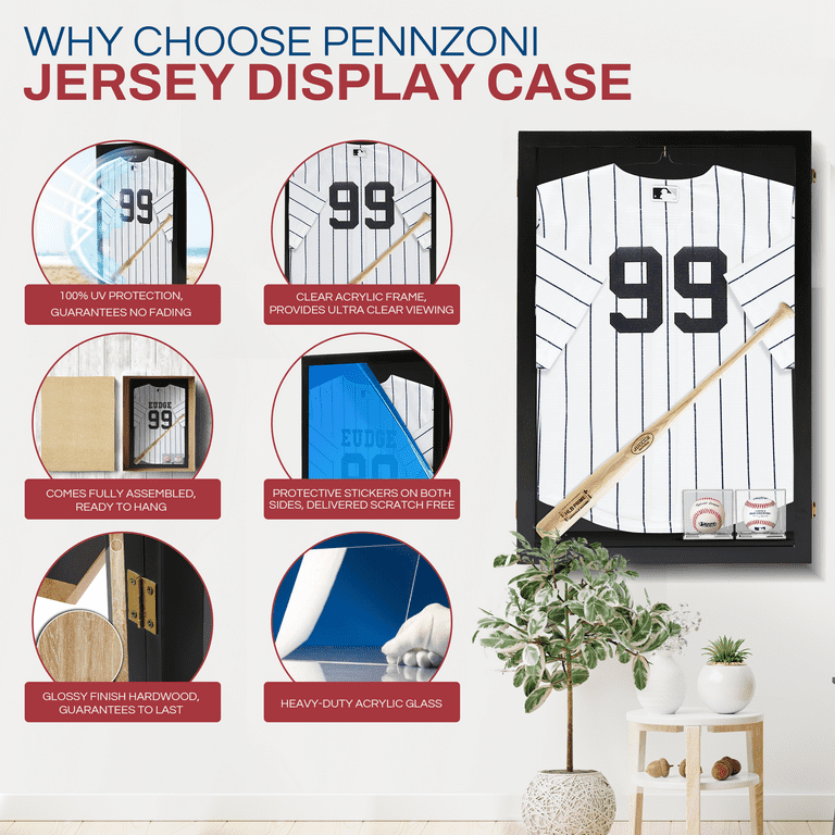 PENNZONI Acrylic Jersey Frame, Lockable, Extra Deep, Sports