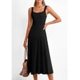 thumbnail image 3 of PRETTYGARDEN Spring Dresses for Women Summer Casual Sleeveless Square Neck A Line Knit Pleated Midi Cocktail Party Dress, 3 of 8