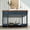 Navy Blue, variant on Noble House Ernestine Console Table, Pine Wood Frame with Drawers and Shelf, Half Moon Entryway Table, Cherry