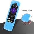 thumbnail image 3 of CaseBot Remote Case for Roku Voice, Roku Express 4K+ 2021, Ultra LT Enhanced Voice, Express 3930, Premiere+ 3921, Streaming Stick+ Remote, Honey Comb Anti Slip Shockproof Silicone Cover, Sky Blue-Glow, 3 of 8