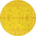 thumbnail image 1 of Ahgly Company Indoor Round Persian Yellow Traditional Area Rugs, 5' Round, 1 of 4