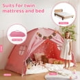 thumbnail image 6 of Twin Bed Tent for Kids Pink Breathable Privacy Space with Star Light and Flags, 6 of 9