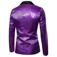 thumbnail image 5 of XFLWAM Mens Tails Slim Fit Tailcoat Sequin Dress Coat Swallowtail Dinner Party Wedding Blazer Suit Jacket Purple L, 5 of 5