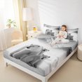 thumbnail image 4 of Homewish Polar Bear Family Queen Sheet Sets for Kids, Kawaii Wildlife Animal Flat Sheet, Winter Snow Mountain Queen Fitted Sheet, Microfiber Bedroom Decor, 4-Piece, 4 of 7
