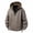 Khaki Hoodie, variant on Men Hooded Half Zip Tops Jackets Vine Washed Texture Side Zipper Pockets Elastic Hem Durable For Urban Roaming Weekend Excursion Outdoor Casual Activities Khaki XS