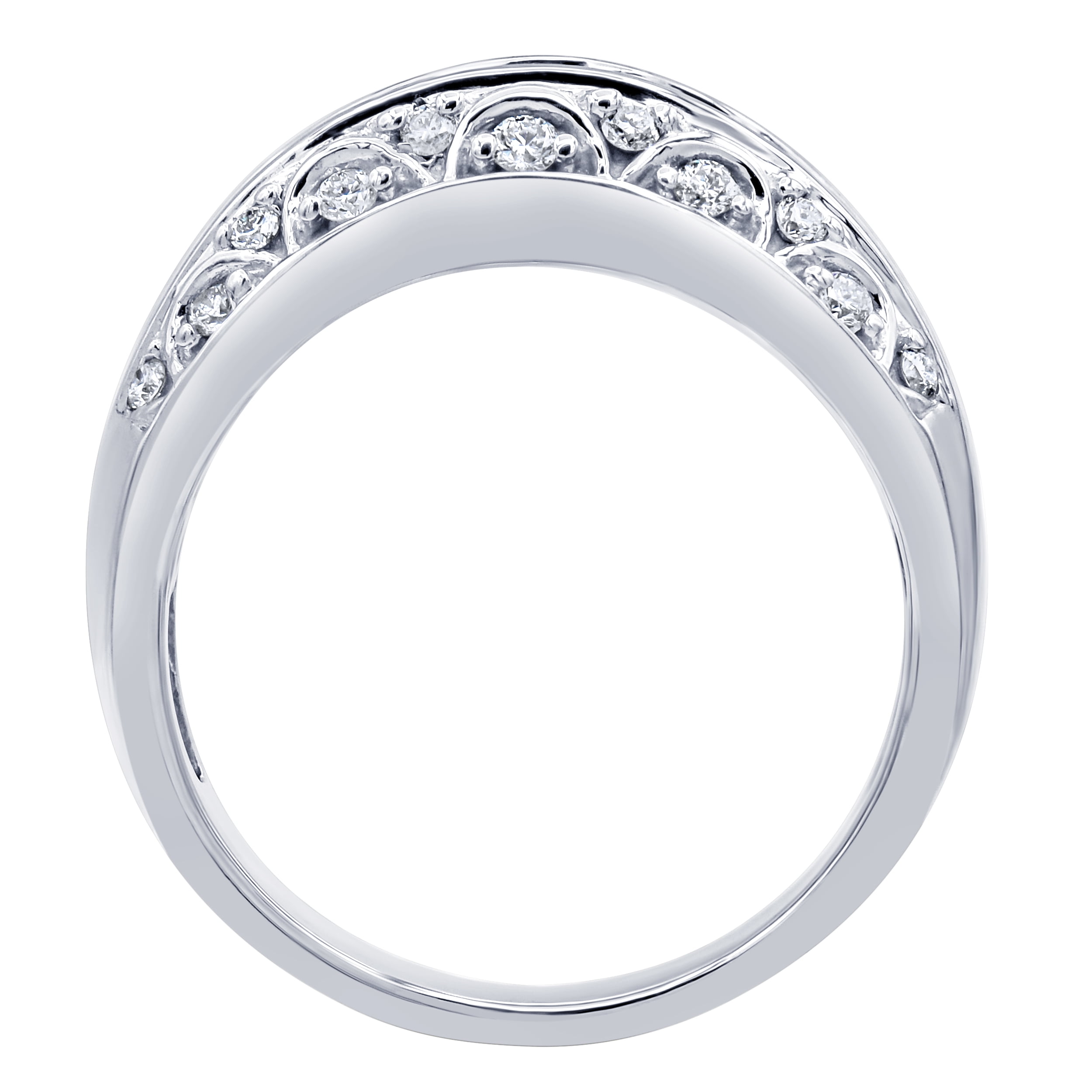 Arista 1.00 Carat T.W Lab Grown Diamond 3 Rows Women's Anniversary Ring in Sterling Silver (I, SI)