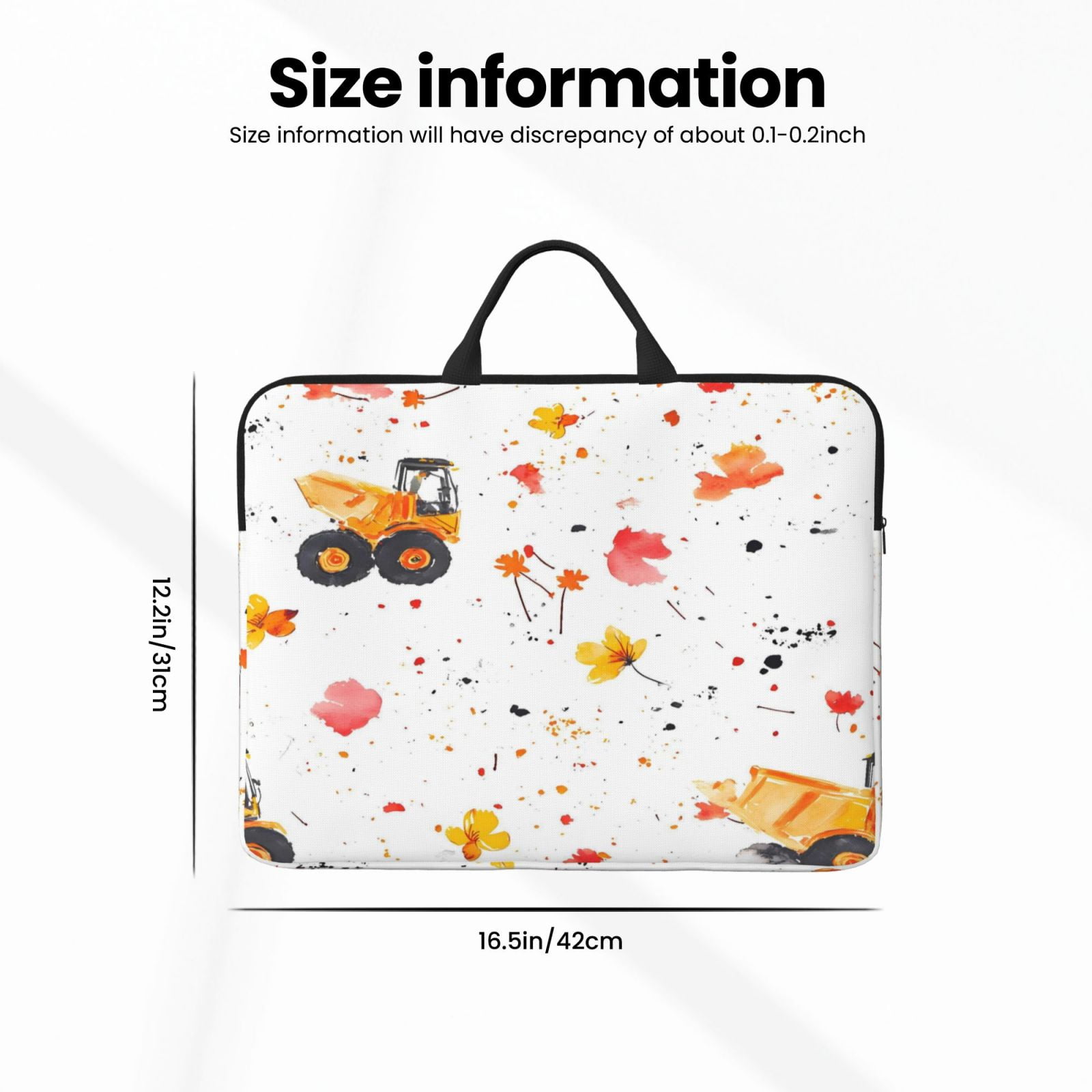 Laptop Sleeve Bag For Women Men 14inch Waterproof Durable Protective Computer Carrying Cover Handle Laptop Case Bag Truck And Flowers