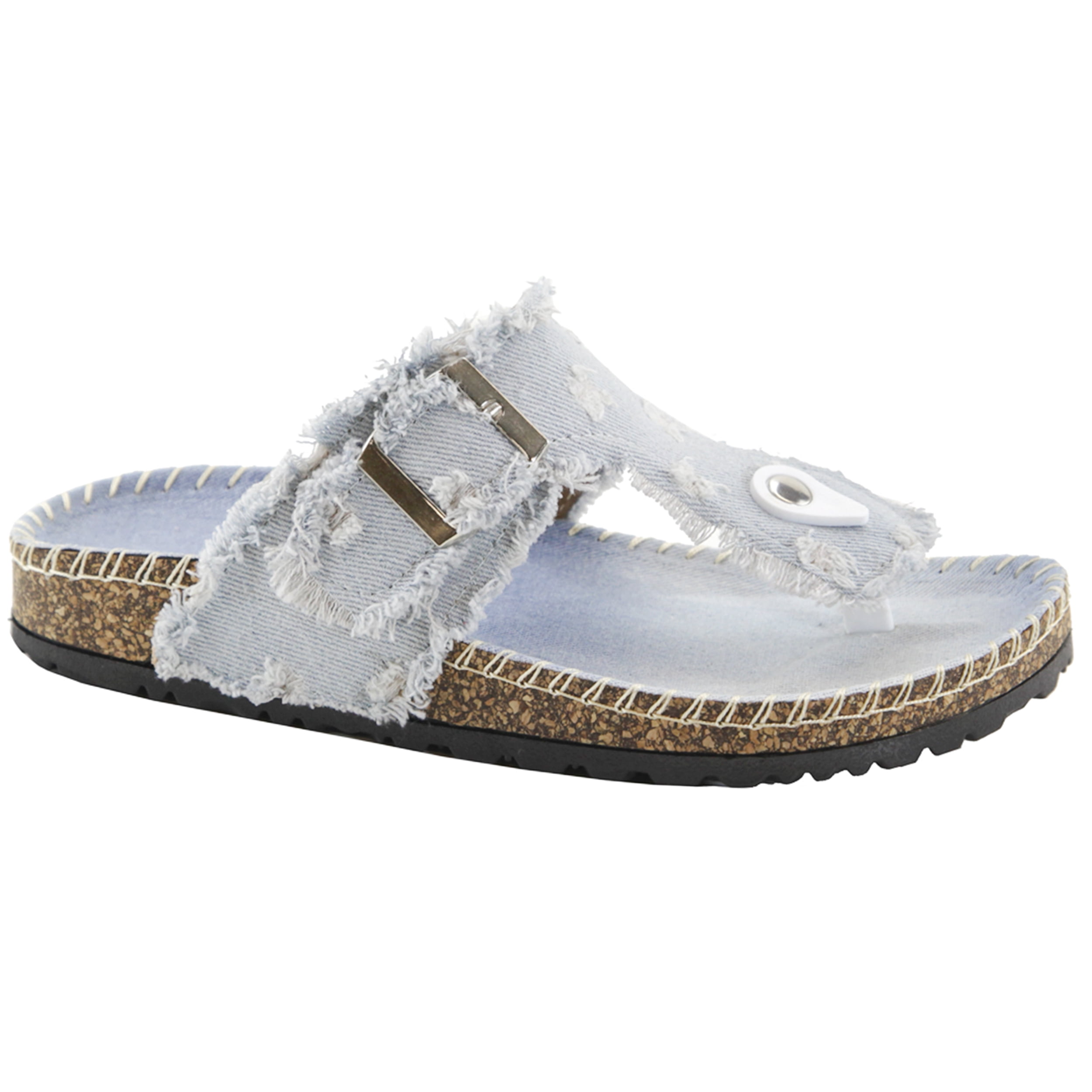 SNJ - Women's Casual Buckle Thong Strap Sandals Flip Flop Platform Footbed Sandals (FREE 