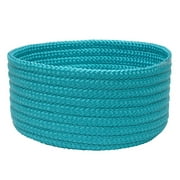 Angle View: 12" Periwinkle Blue Handmade Braided Basket