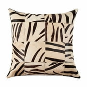 HomeRoots Decor 18-inch x 18-inch x 5-inch Zebra Black On White Patchwork Cowhide - Pillow