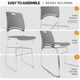 thumbnail image 5 of VINGLI Stacking Chairs Set of 5 Stackable Office Chairs with Metal Sled Base, Ergonomic Plastic Seat, Stacking Chairs for Waiting Room Break Room Banquet Guest, Black, 5 of 6