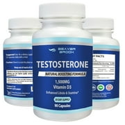 Beaver Brook Testosterone Booster 1,500mg Dietary Supplement, All Natural, Non-GMO - 90 capsules