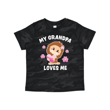 

Inktastic My Grandpa Loves Me with Bigfoot Gift Toddler Toddler Girl T-Shirt