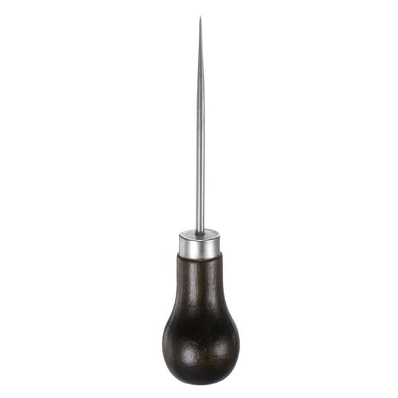 Handwork Sewing Awl Single Gourd Punch Hole Tool with Wooden Handle, Dark Brown