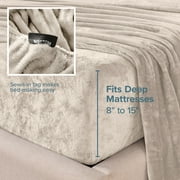 Bare Home Microplush Fleece Sheet Set - Ultra Soft - Deep Pocket - Twin, Sand