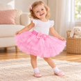 thumbnail image 3 of Ticikt Girls Layered Tulle Tutu Skirt, Elastic Waist with Satin Bow Decor, Fluffy A Line Party Skirt for Dress Up, 3 of 5
