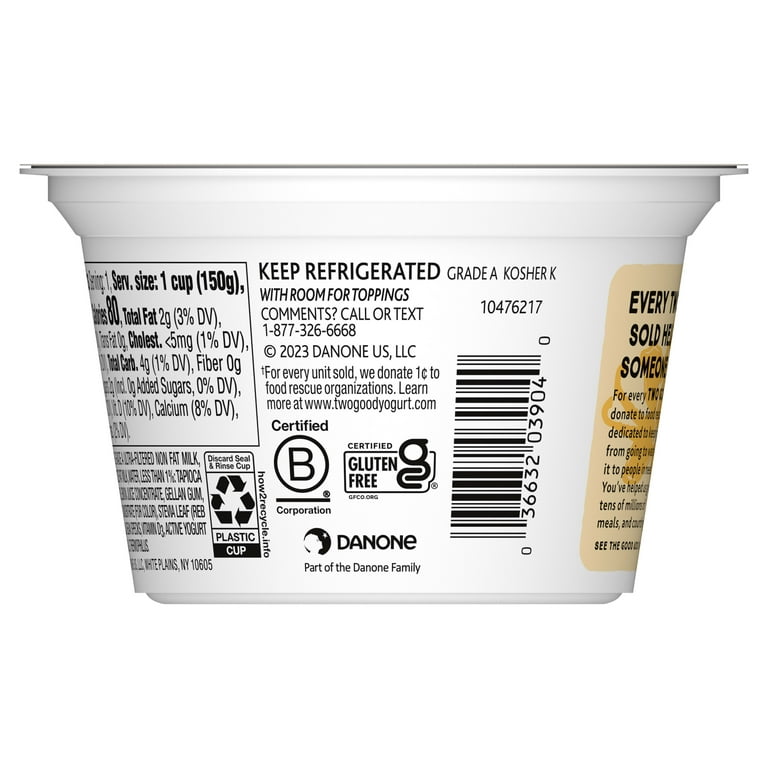Two good lower sugar vanilla flavored low fat greek yogurt 52 off