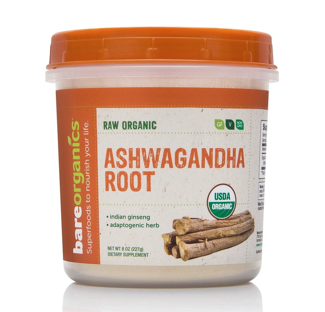 BareOrganics Ashwagandha Root Powder, 8 oz