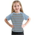 thumbnail image 4 of Spazoro Toddler Girls Boys T-Shirts Tees, Striped Crew Neck Short Sleeve Casual Breathable Summer Tops for Kids Unisex Blue Size 4 T, 4 of 8