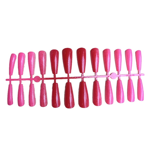 Minnieouse 24 piezas de uñas postizas, puntas de uñas postizas, decoración para mujeres y niñas, color rojo Type3 NO3
