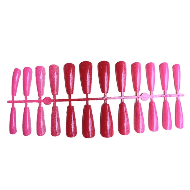 Minnieouse 24 piezas de uñas postizas puntas de uñas postizas accesorio de manicura para mujeres niñas rojo Type1 NO1