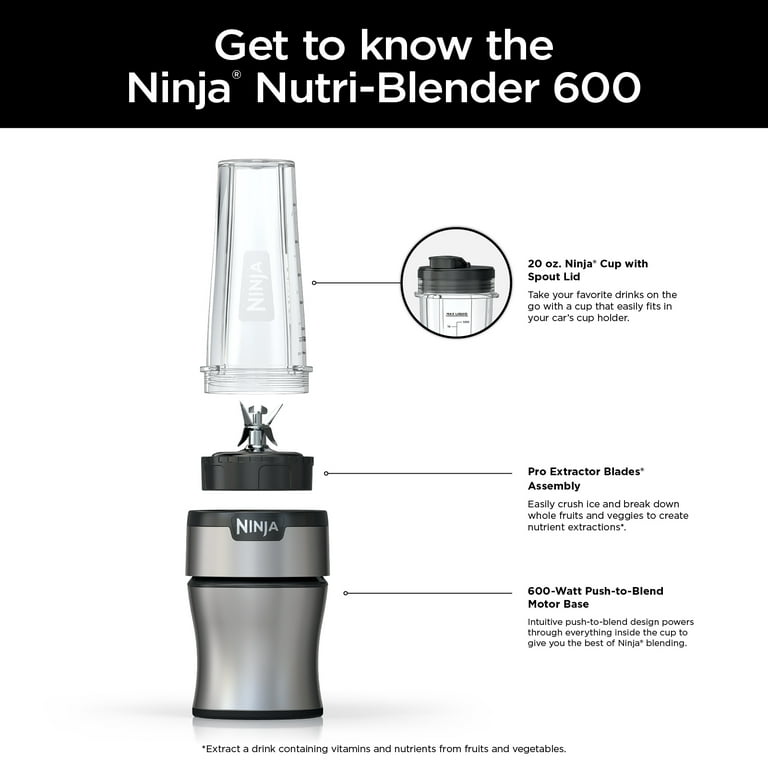 Ninja® Nutri-Blender BN300 700-Watt Personal Blender, 2 20 oz  Dishwasher-Safe To-Go Cups - AliExpress