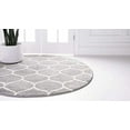 thumbnail image 2 of Unique Loom 3151567 3 x 3 ft. Rounded Trellis Frieze Round Rug, Light Gray, 2 of 5