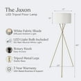 thumbnail image 3 of Brightech Jaxon 60" LED Tripod Floor Lamp with Pleated White Shade, 3 of 11