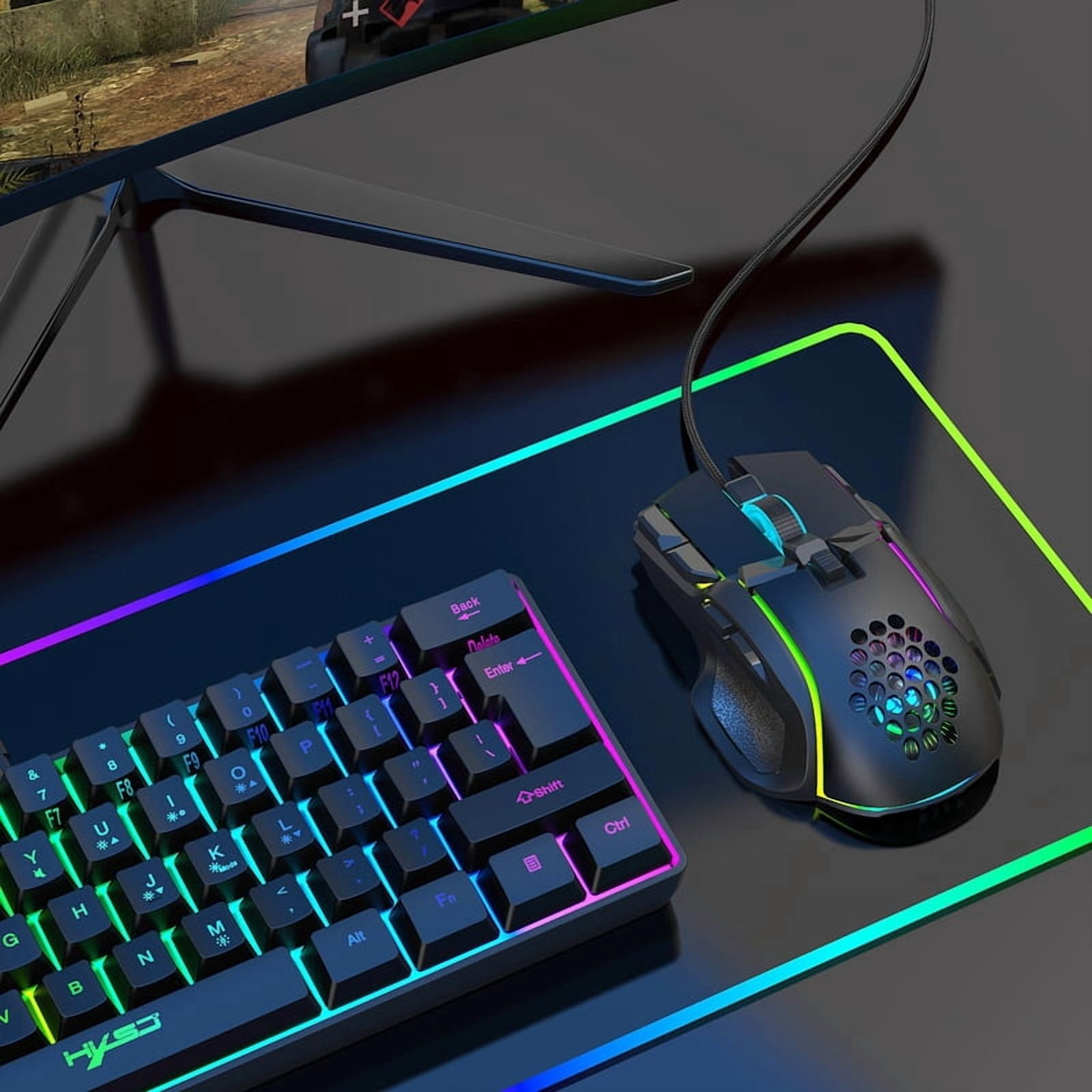 Hot sale HXSJ S700 ergonomics 12800 resolution mechanical 10 button macro programmable gaming mouse for gamer and laptop