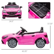 Aosom 12V Kids Electric Ride On Car with Parent Remote Control, Two Motors, 2 Speeds, Music, LED Lights, USB for 3-6 Years Old, Pink
