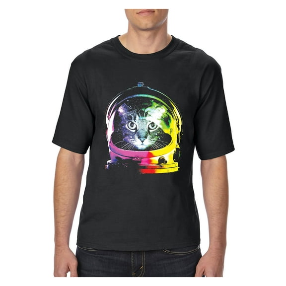 Normal is Boring - Big Men's T-Shirt, up to Tall Size 3XLT - Space Cat