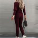 thumbnail image 4 of ICHUANYI Clearance Women's Early Fashion Casual Loose Long Sleeve Solid Suit(Red, L) ICHUANYI WER2023081508702, 4 of 6