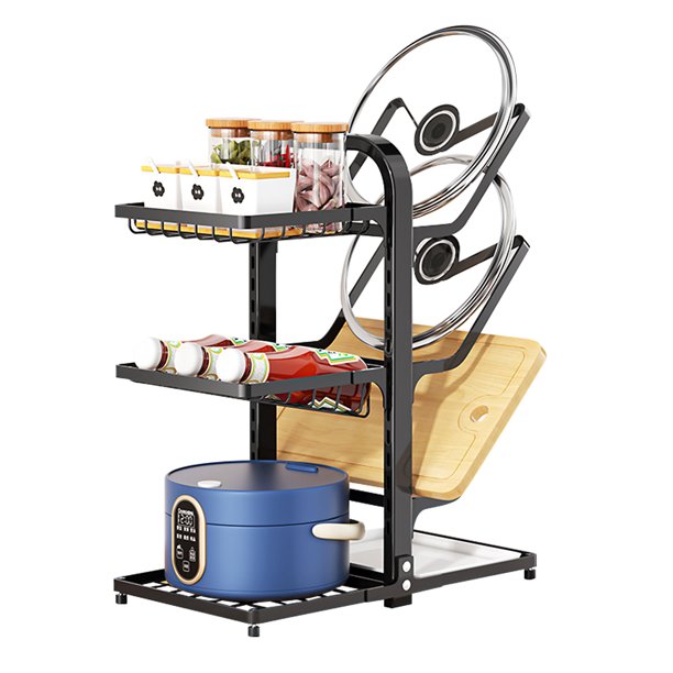 Isyunen 3Tier Spice Rack, 3Tier Pot Cover Rack，Kitchen Metal