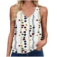 thumbnail image 2 of Tank Tops for Women Sleeveless Floral Printed V Neck T-shirt Beige S, 2 of 4