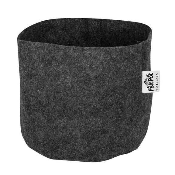 HTG Supply Disposable FeltPots 5 Gallon Aeration Fabric Grow Bags for Plants (5 Pots)