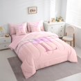 thumbnail image 3 of Manfei Initial Butterfly L 7 Pieces Bedding Comforter Set for Female Men Women,Bling Glitter Full Bedding Set Lightweight,Dreamy Princess Fitted Sheet Flat Sheet,Microfiber Bedroom Decor, 3 of 8