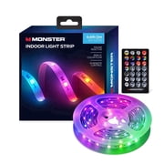 Monster 6.6ft Indoor LED Strip Lights, Multicolor Flow LED Lights for Bedroom & TV, Sound Reactive, USB Powered with Remote