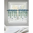 thumbnail image 5 of Blue Floral Spring Tier Curtains 36 Inch Length,Sheer Curtains for Bedroom Living Room,Summer Pastoral Botanical Watercolor Rod Pocket Voile Drapes Kitchen Curtains Small Window 27.5"x36" 2 Panels, 5 of 7