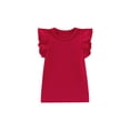 thumbnail image 1 of Gureui Newborn Infant Toddler Baby Girl Fly Sleeve T-shirt,Casual Solid Color Round Neck Summer Top, 1 of 8