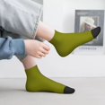thumbnail image 2 of Rateoe Olive Pattern Quarter Crew Socks,Toe Seamed Ankle Socks,Cotton Cushioned Breathable Athletic Crew Sports Socks, 2 of 7