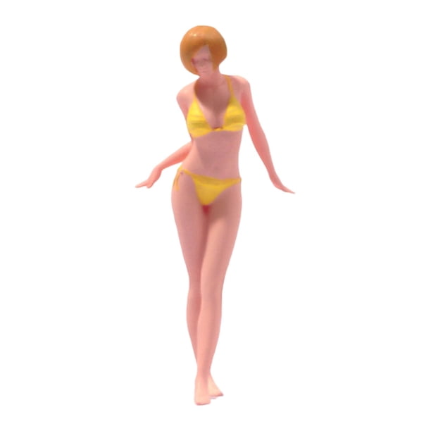 Figura en miniatura de mujer en bikini a escala 1/64, de Tiny Collections. Figura de escena en miniatura. Amarillo