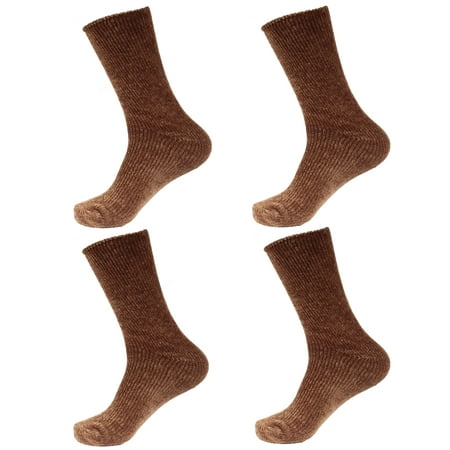 

Women s Extra Large Soft Fuzzy Warm Cozy Winter Casual Vintage Thick Thermal Cabin Knit Slipper Socks - Brown - 4 Pairs