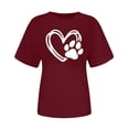 thumbnail image 2 of Pisexur Hauts pour Femmes T-Shirt Graphique de la Saint-Valentin - Col Rond Manches Courtes Imprimé Vin,G, 2 of 5