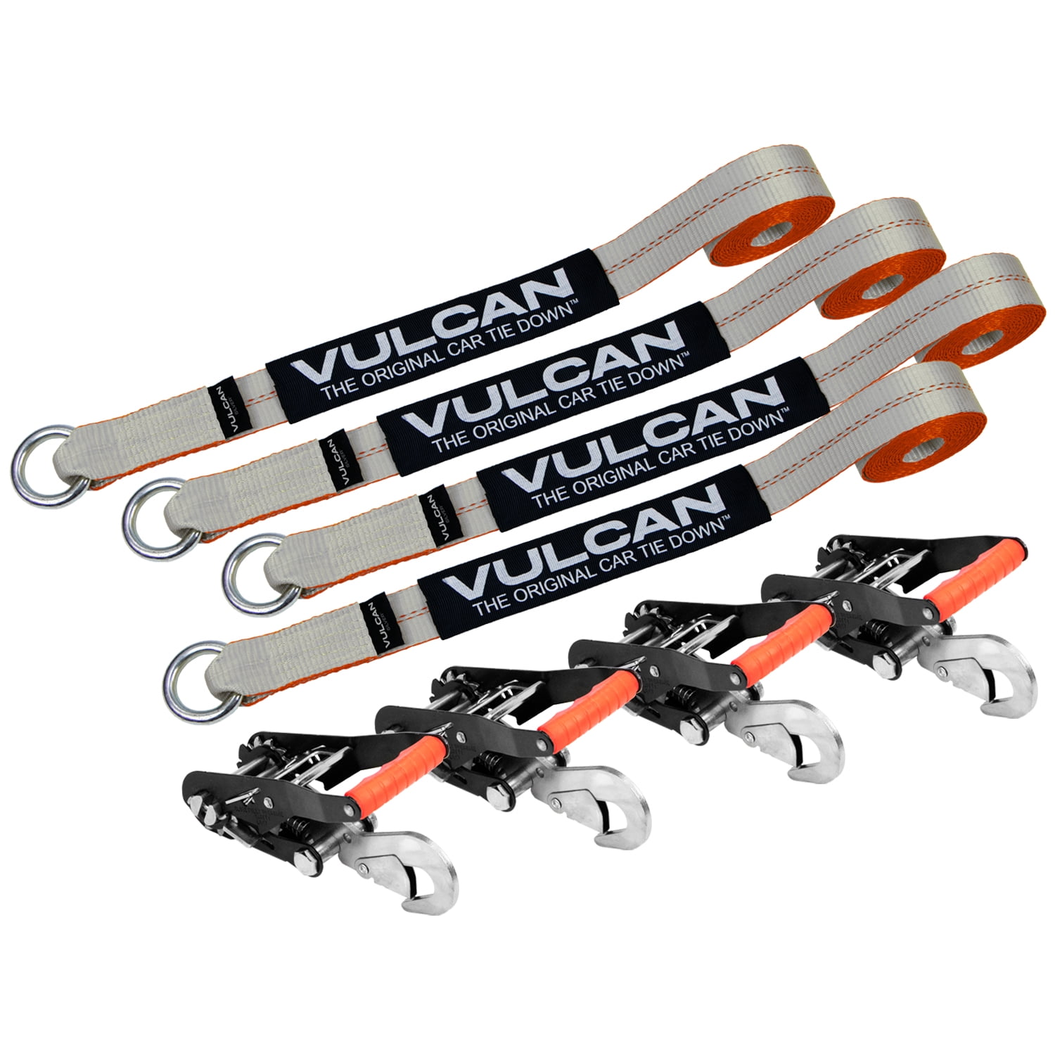 VULCAN Car Rim Tie Downs with Ratchets 2 Inch x 144 Inch 4 Pack