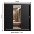 thumbnail image 3 of Ropero Closet Madesa Lyon Plus 3 Puertas 1 con Espejo Negro, 3 of 11