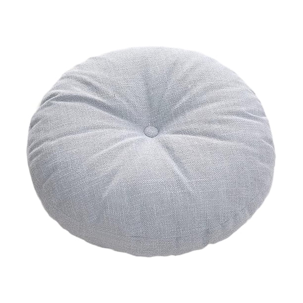 Cojín de asiento de 45 cm (17,7 pulgadas) con funda de lino, cojín de lectura decorativo multifuncional. Azul claro